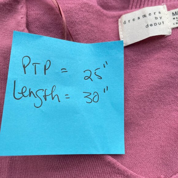 Dreamers By Debut V-Neck Long-Sleeved Tunic Sweater, Mauve, Size M/L.  NWOT! - Picture 5 of 5